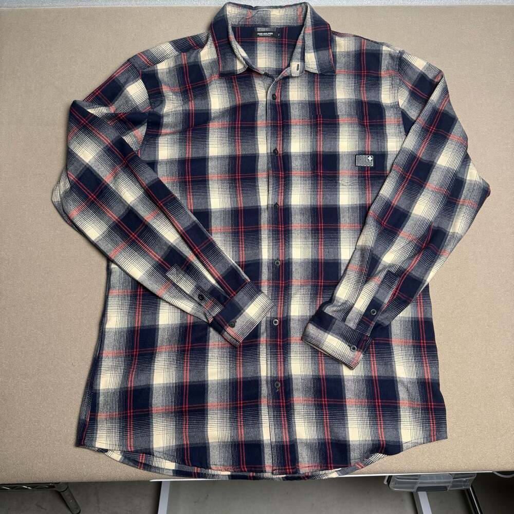 Pink Dolphin Men's Long Sleeve Plaid Button Down Shirt